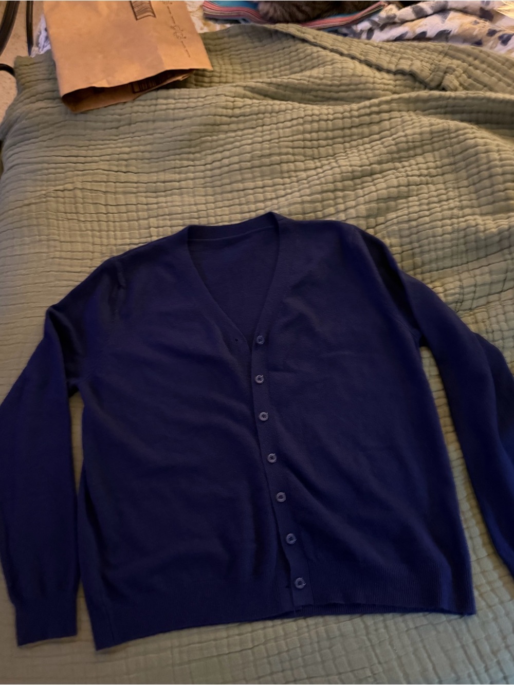 Classic royal blue V-Neck Cardigan